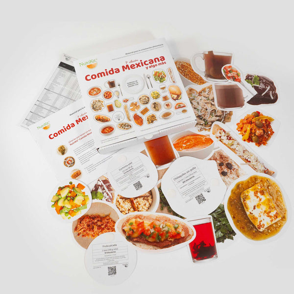 NutriKit® 70 Réplicas de alimentos de Comida Mexicana y algo más para talleres -con velcro-