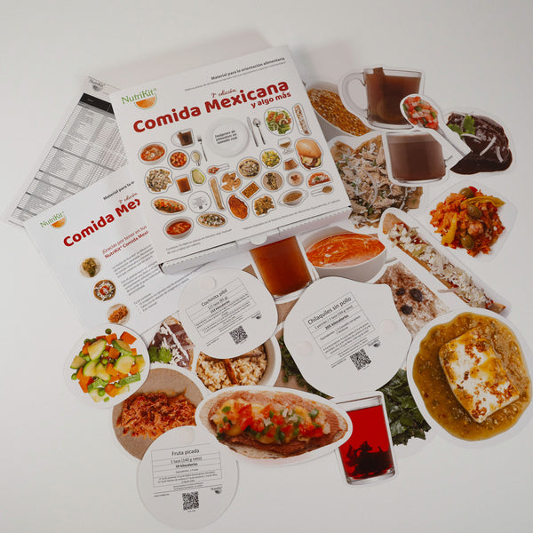 NutriKit® 70 Réplicas de alimentos de Comida Mexicana y algo más para talleres -con velcro-